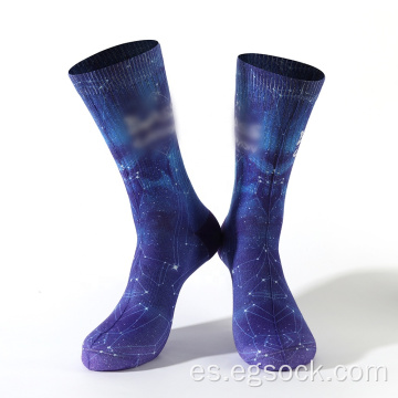 Novedad impresa calcetines galaxy